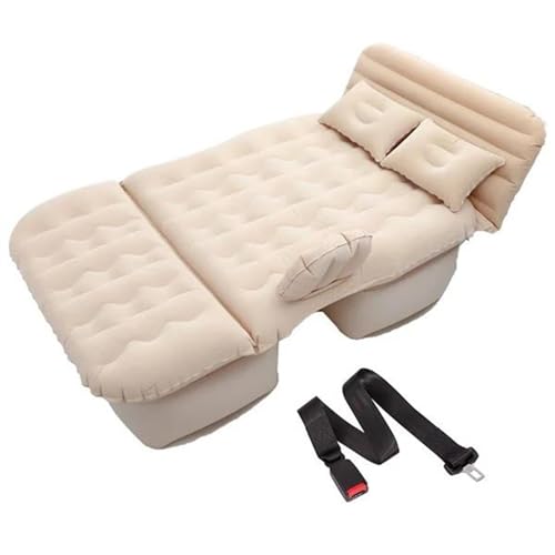 GLILAR Auto Luftmatratze Aufblasbare Auto-Luftmatratze, Universelles Tragbares Multifunktionales Reisebett, Zusammenklappbares Sofa Für Outdoor-Camping, Autozubehör, Luftbettzubehör(Beige)