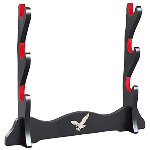 Jonoisax Schwerthalter -red Samt Schwert Rack Schwertstand Eagle Symbol Totem, Schwertstand Katana Halter,3 Tier