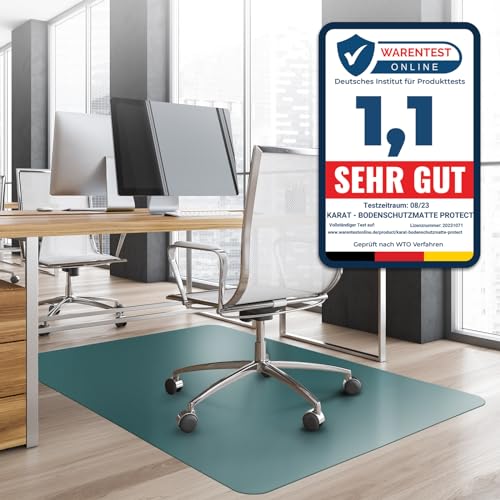 Office Marshal® Bodenschutzmatte in Trendfarben | 75 x 120 cm für Hartböden | ohne schädliche Weichmacher und PVC | Größe und viele Farben zur Auswahl (Türkis, 114 x 150 cm)