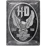 Nostalgic-Art Retro Blechschild, 30 x 40 cm, Harley-Davidson – Metal Eagle – Geschenk-Idee für Biker, aus Metall, Vintage Design