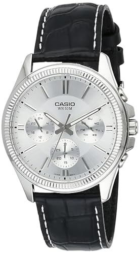 CASIO Herren Analog Quarz Uhr mit Leder Armband MTP-1375L-7