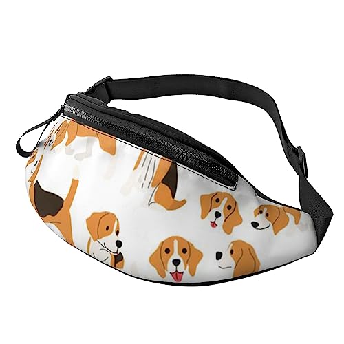 HSJFS Modische Hüfttasche mit niedlichem Giraffen-Druck, verstellbarer Gürtel, lässige Brusttasche, Beagle Dog, Einheitsgröße