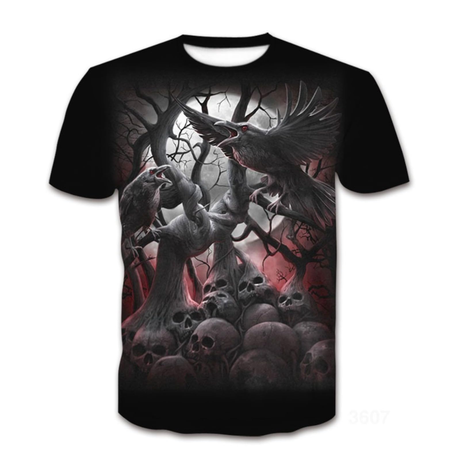 Totenkopf Herren Sommer T-Shirt Rundhals-Ausschnitt Slim Fit Männer Totenkopf T-Shirt (Gothic1,XL)