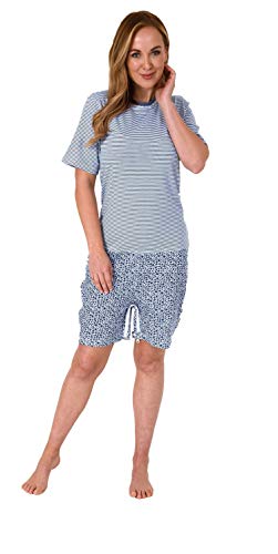 Normann Care Damen Pflegeoverall Kurzarm mit Reissverschluss am Rücken und am Bein - 181 271 90 838, Größe:XL, Farbe:blau