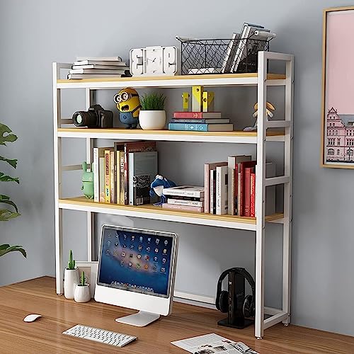 QYZUJIKL Bücherregal Desktop Bücherregal Schreibtisch 3-Tier Verstellbarer Schreibtisch Bücherregal Schreibtisch Bücherregal, freistehende Desktop-Regale