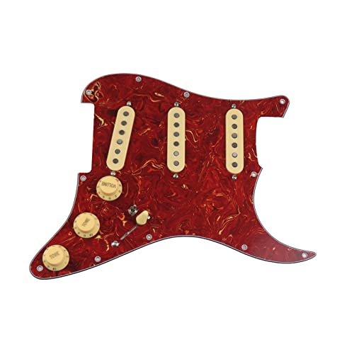 Geladenes Gitarren-Pickguard Geladene Pickguard-Pickups Gitarre-Alnico 5-Pickups SSS. Single Coils Pickups/Gelbe Pickupabdeckungen Set (Color : 07)