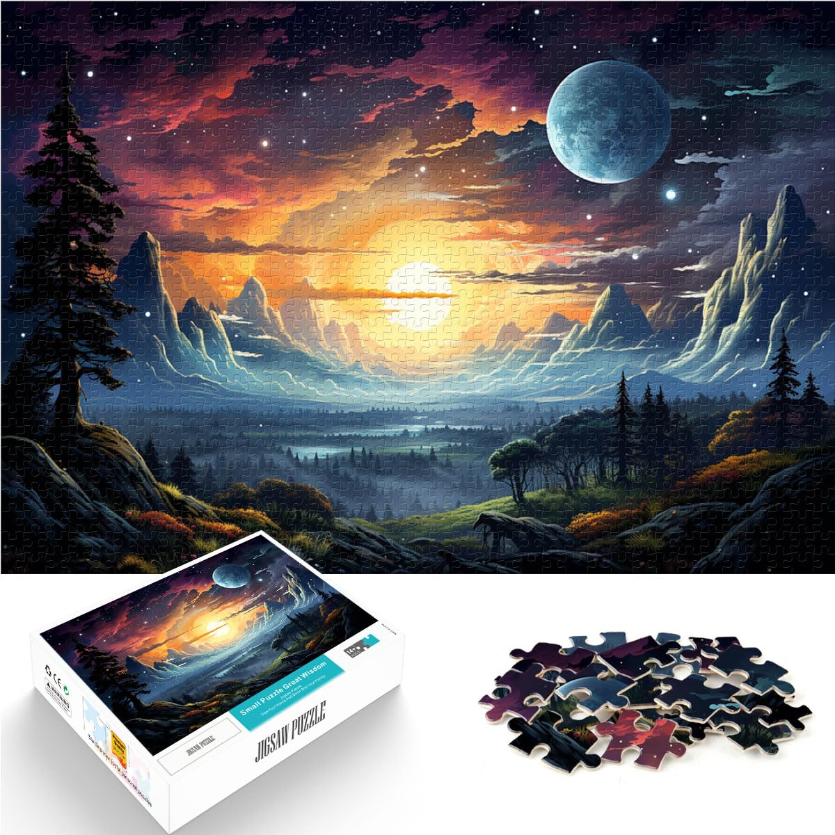 Puzzle | Puzzles mit farbenfroher Landschaft, 1000 Teile, Puzzle für Erwachsene. Das Holzpuzzle ganze Familie und die 1000 Teile (50 x 75 cm)