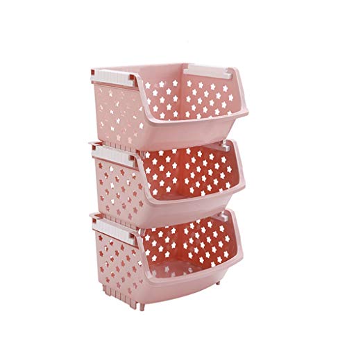 LASTRAN Küchenwagenwagen, Kitchen Trolley Lagerung, Mehrzweck Trolley Organizer Cart mit Rollen, Rolling Cart Utility Cart, Mobile Utility Service Cart für Küche Badezimmer Büro Wäscherei, Rosa