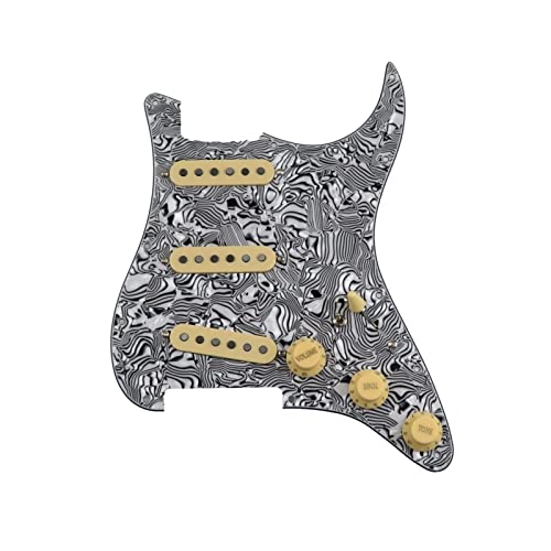 Geladenes Gitarren-Pickguard SSS. Einzelne Spulen Pickups Geladene Pickguard Pickups Gitarre Alnico 5 Pickups/Gelbe Pickup-Covers Set (Color : 20)