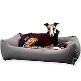 4L Textil OTTO Kuscheliges Hundebett Bezug abnehmbar und waschbar Hundekorb mittelgroße Hunde Hundekissen flauschig Hundekörbchen Hundesofa (60x40 cm, Dots 03)