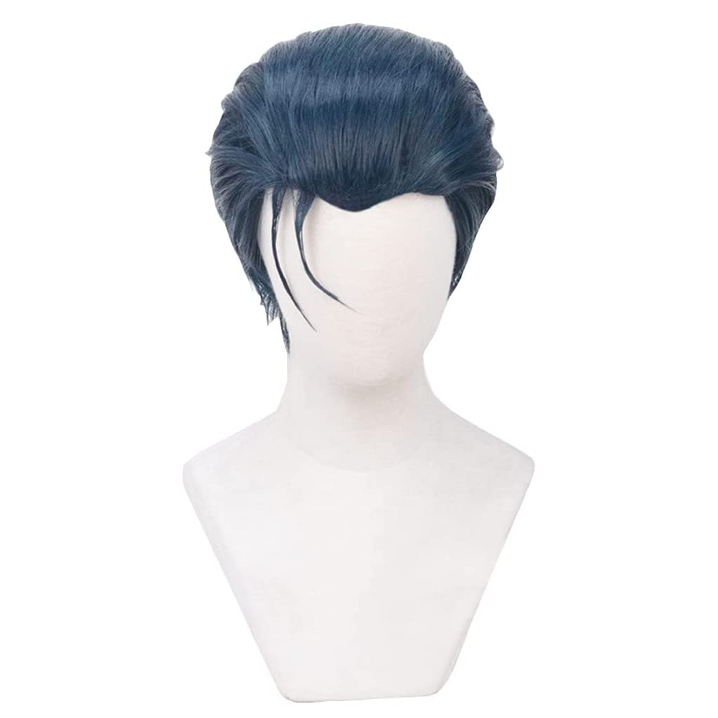 LINLINCD-Wig Anime Cosplay Anime Wig Fate Cosplay Sherlock Holmes Perücke kurze blaue Perücke Kostüm-Halloween-Perücke for Halloween Kostümparty Konzerte