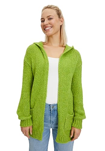 Cartoon Damen Strick-Cardigan unifarben Lima Bean Green,38