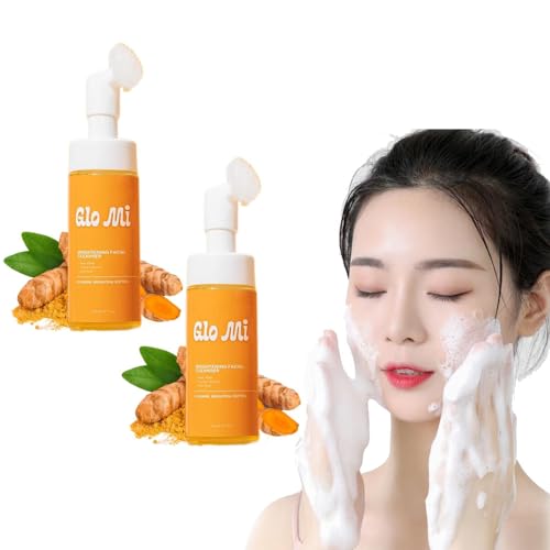 Glo Mi Turmeric Facial Cleanser, Foaming Brightening Face Wash, Turmeric Face Wash, Glo Mi Turmeric Kojic Acid Foaming Cleanser, Glo Mi Turmeric Foaming Cleanser (2PCS)