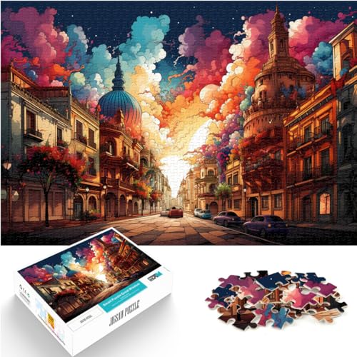 Puzzles Geschenk Farbe Sevilla und das Puzzle 500 Teile für Erwachsene Holzpuzzle Jedes Teil ist einzigartig - Herausforderndes Familienspaßspiel 500 Teile (38 x 52 cm)