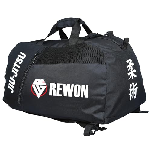 Rewon Sporttasche - Trainingstasche Jiu Jitsu, Karate Gym Umhängetasche mit Schuhfach Nassfach Fitnesstasche Sport Fitness Handgepäck Tasche Weekender Reise(60x30x30cm)