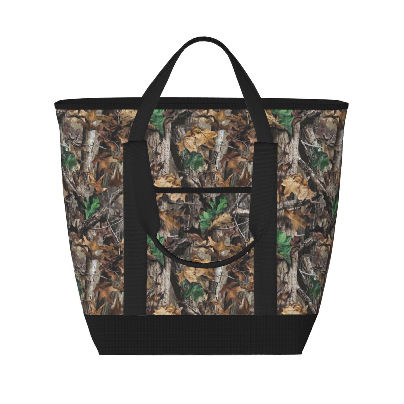 YQxwJL Cold Tree Camouflage-Druck, große Kapazität, isolierte Lunchtasche, wiederverwendbare Einkaufstasche mit Reißverschluss für Damen und Herren