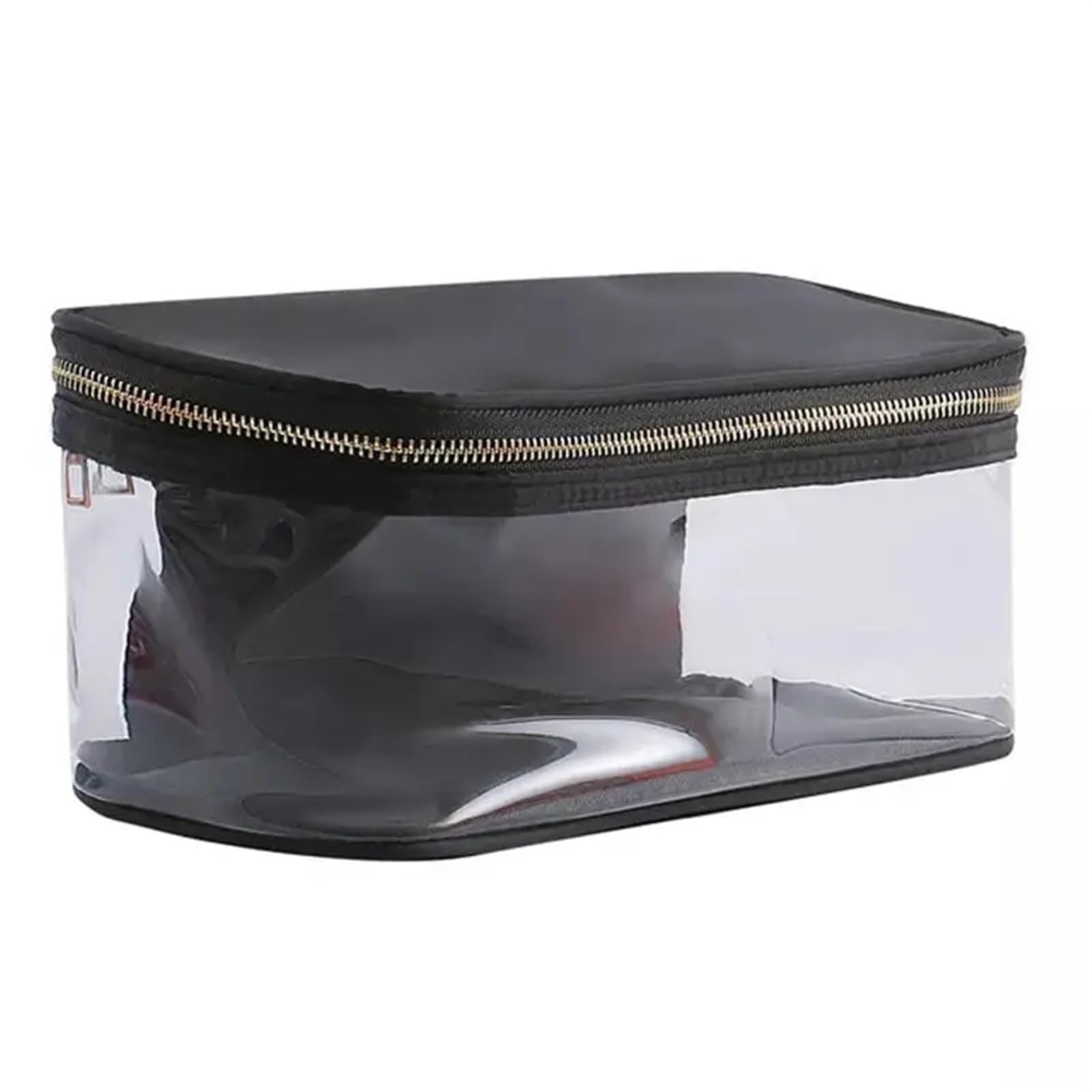 Transparenter Kulturbeutel 8 Farben Modische Damen-Make-up-Tasche aus PVC, wasserdicht, Nylon, Kulturbeutel, Reisetasche, transparente Kosmetiktasche, klassische transparente Tasche mit offener Oberse