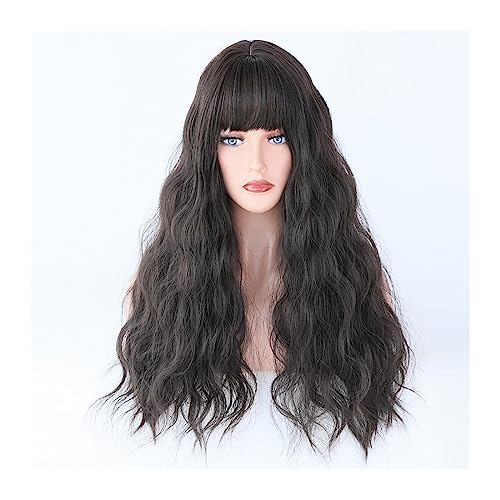 Perücken Cosplay Party Natürliche Hitzebeständige Haar Perücken De Mujer Braun Blonde Perücken Lange Wellenförmige Synthetische Perücke for Frauen Lange Weiß lolita Damenperücke(C8265-1)