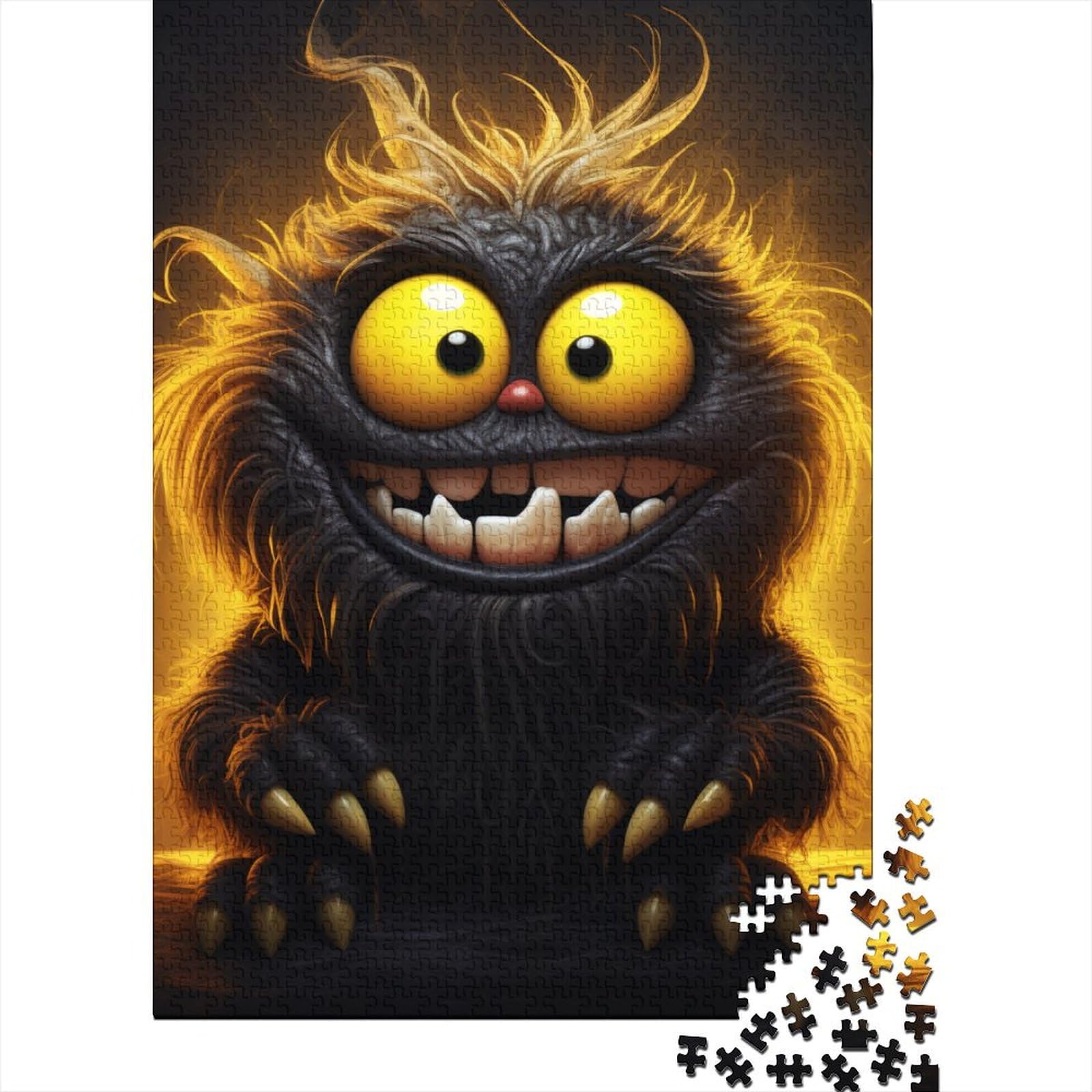 Süßes Monster-Baby-Puzzle aus Holz für Erwachsene und Teenager, 1000 Teile, Puzzle für Erwachsene, Geschenke für Familienspaß und Spieleabend 29,53x19,69 Zoll