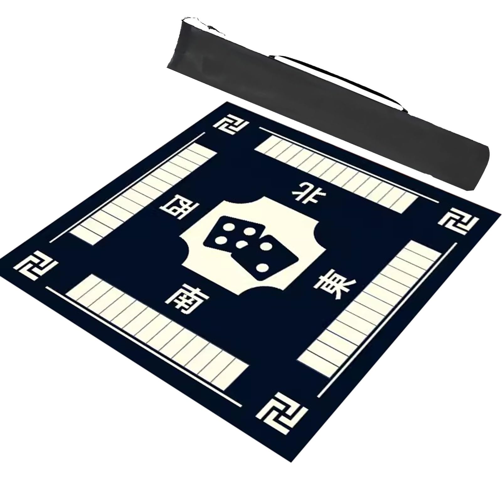 DUBTEDHOU Mahjong Tischmatte,Kachel Spiele Tischabdeckung, Quadrat mit Regeln Heimspiel Kartenspielmatte Doppelseitige rutschfeste geräuschreduzierende Spieltischdecke(Blue,35.4x35.4in/90x90cm)