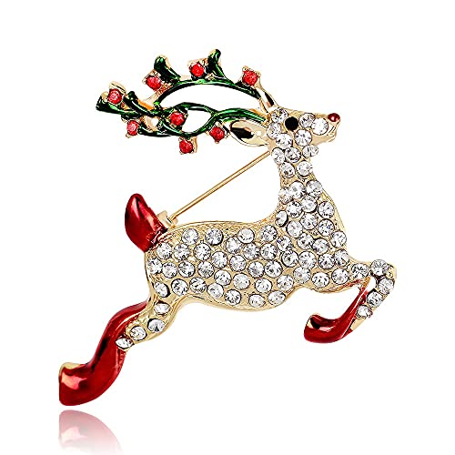 AIHEDOUJ Pin Schmuck Geschenke für Frauen Niedliche eingelegte Strass-Weihnachtsbroschen für Frauen Kreative Bunte Stiefel Schneemann Pins Partyzubehör Pullover Schmuck Broschen und Pins