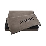 Joop! Plaid Decke Uni Doubleface Taupe-Anthrazit Baumwolle/Dralon, Maße: 200cm x 150cm, 631381