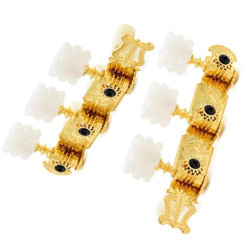 Strings Tuning Pegs Mechaniken Für Gitarre Klassische Folk-Gitarre mit Blumenkopf, Saiten-Twist-Kopfplatte, Stimmgerät, Gitarrenknopf-Teile (Color : 3)