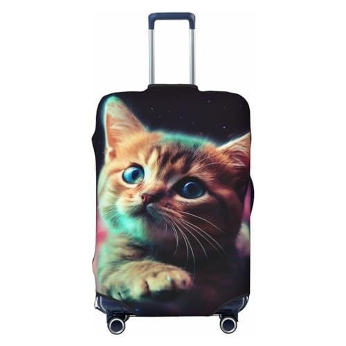 CSGJMYGS Galaxy Cat Baby Gepäckhüllen für Koffer, waschbar, modisch, dehnbar, kratzfest, passend für 45,7 - 81,3 cm Gepäck, XL, Schwarz, XL, Schwarz , XL