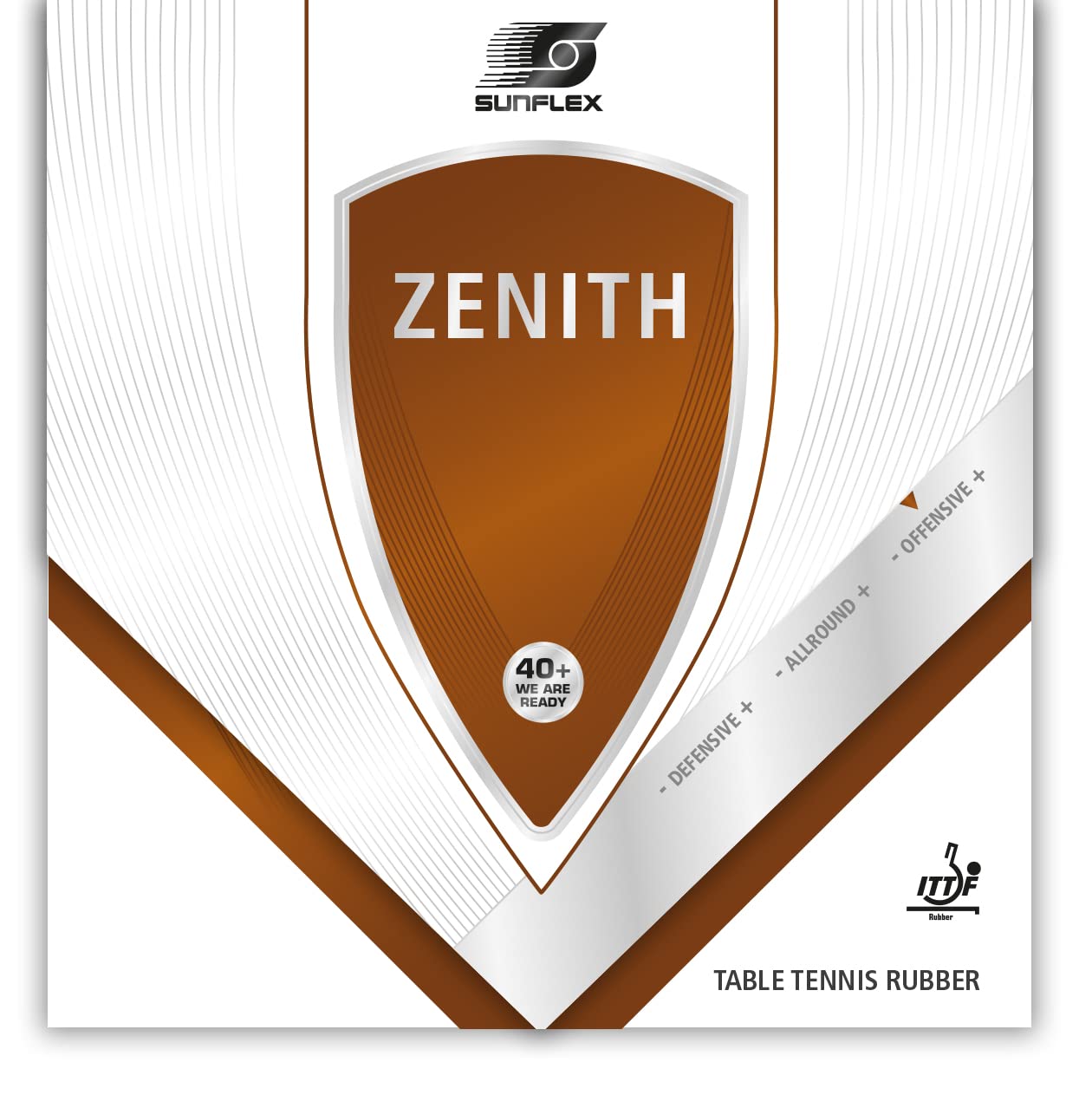 Sunflex ZENITH Tischtennis-Belag | professioneller Offensiv Belag | ITTF zugelassen | geradlinig, schnell + sicheres Spiel | 2,1mm Schwamm | schwarz