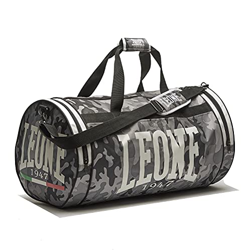 Leone 1947 Sporttasche Mimetic - Grey Camo - Kompakte Sporttasche Trainingstasche Gym Tasche für Kampfsport Fitness Boxen Muay Thai