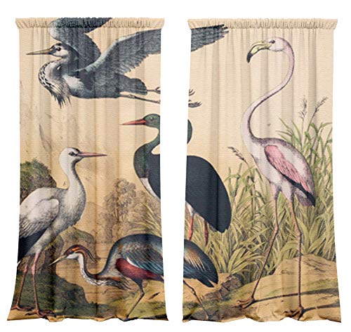 Vorhang-Set mit Tunnelzug, Blickdicht (2er Set) Birds