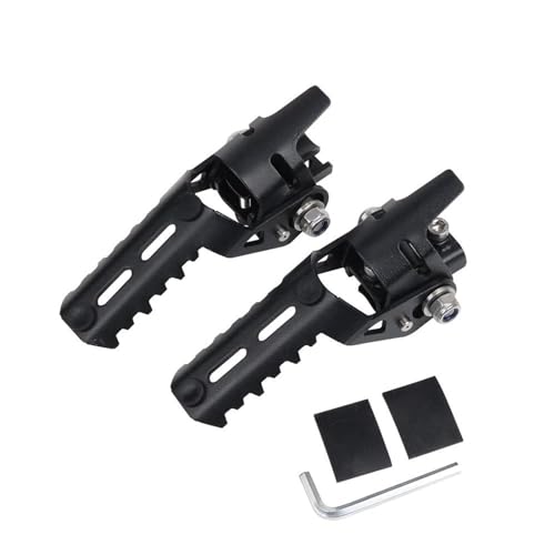 Motorrad Fußrasten Sets Motorradzubehör Highway Fußrasten Klappbare Fußstützen Klemmen Durchmesser 20-26mm Für Triumph Tiger 660 800 850 900 1200 Sport Fußrasten(Black)