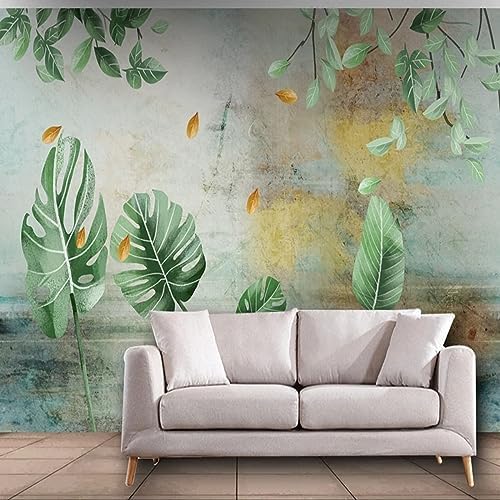 XLMING Einfache Kleine Frische Handgemalte Aquarellpflanzen 3D Tapete Home Dekoration Wohnzimmer Sofa Schlafzimmer Tv Hintergrund Wand-300cm×210cm