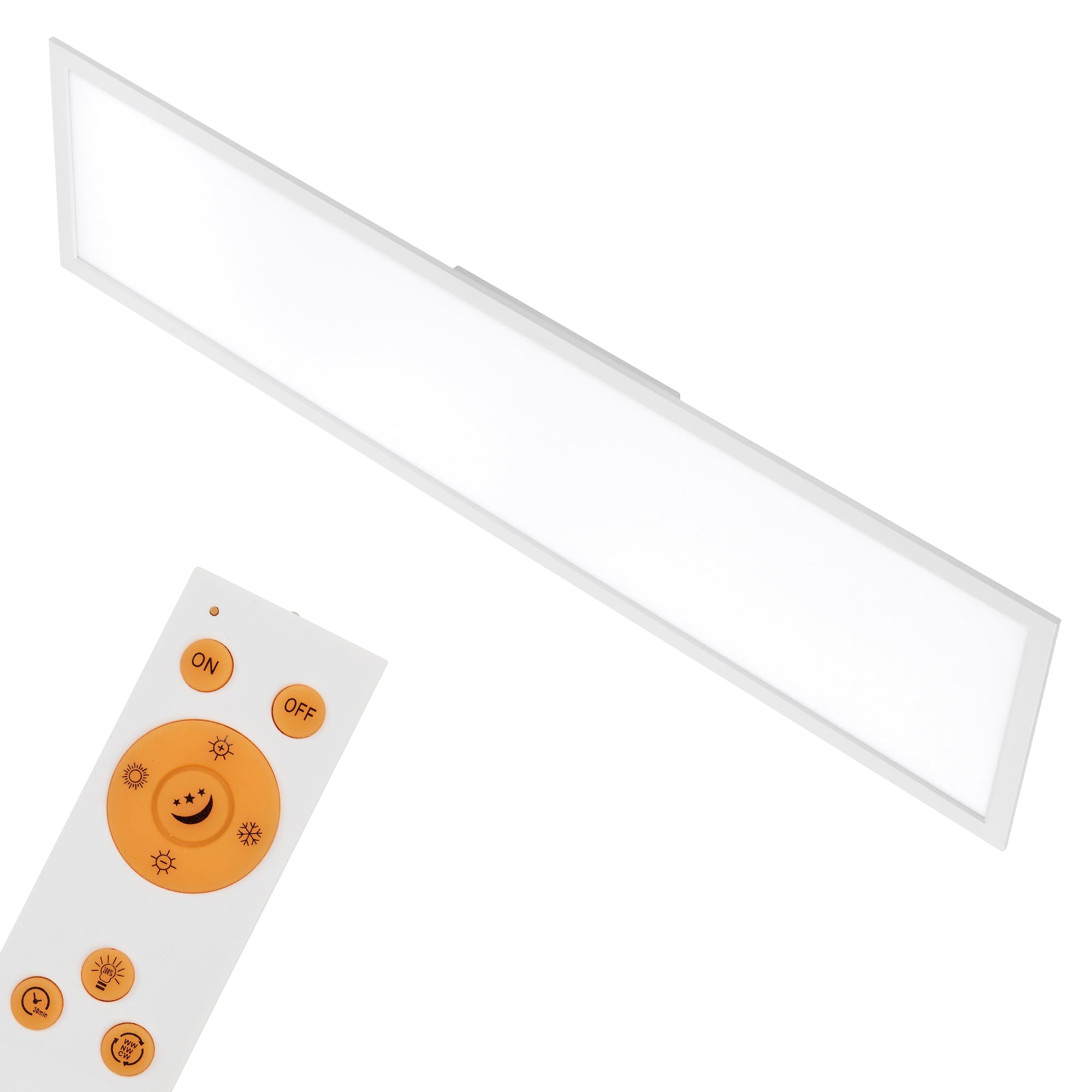 BRILONER - LED Panel, 1.20 m, dimmbar, Farbtemperatursteuerung, Deckenleuchte, Fernbedienung, 36W, 3800 lm, LED-Lampe, Deckenlampe, weiß