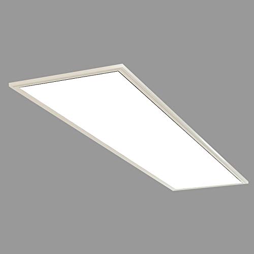 Briloner Leuchten Deckenleuchte-Panel, LED, Wohnzimmer-Lampe, Deckenlampe, Deckenstrahler, 38W, Rechteckig Weiß, 119.5 cm