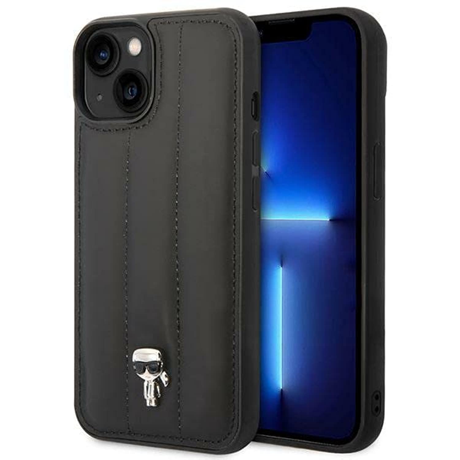 Karl Lagerfeld KLHCP14SPSQPK hülle für iPhone 14 6,1" hardcase schwarz/Black Puffy Ikonik Pin