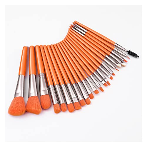 Aqxyxsw 22 STÜCKE Fluoreszierende Make-up-Pinsel-Sets Rougepinsel Loser Puderpinsel Lidschattenpinsel Lippenpinsel Wimpernpinsel Make-up-Tools lingli(Color:Orange)