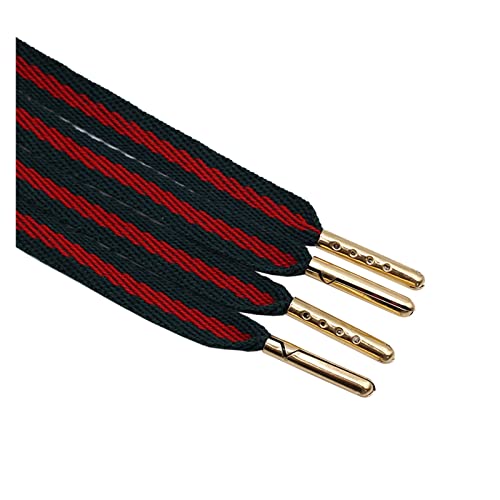 RybdaFDc Schnürsenkel, 8 mm Schnürsenkel, flache Schnürsenkel aus Polyester, einlagige Schnürsenkel mit Kunststoffspitzen for Schuhe und Turnschuhe(Gold,140cm)