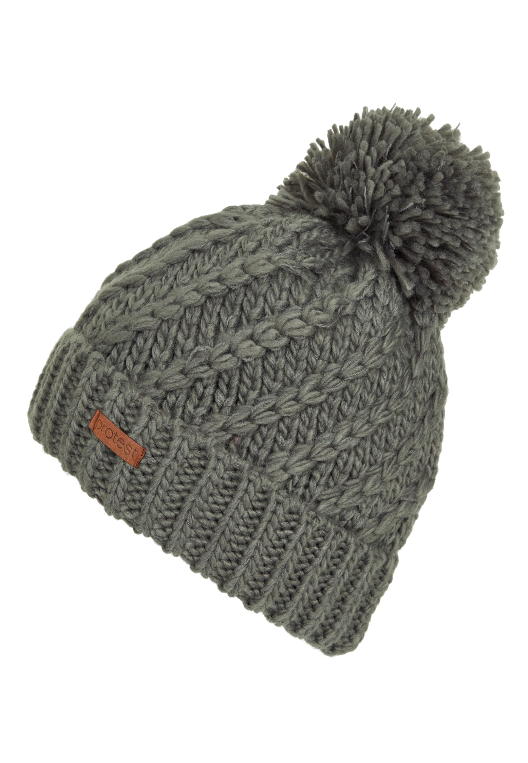 Protest W Prtpaisley Beanie Grün - Warme gemütliche Damen Strickmütze, Größe 57 - Farbe Misty Green