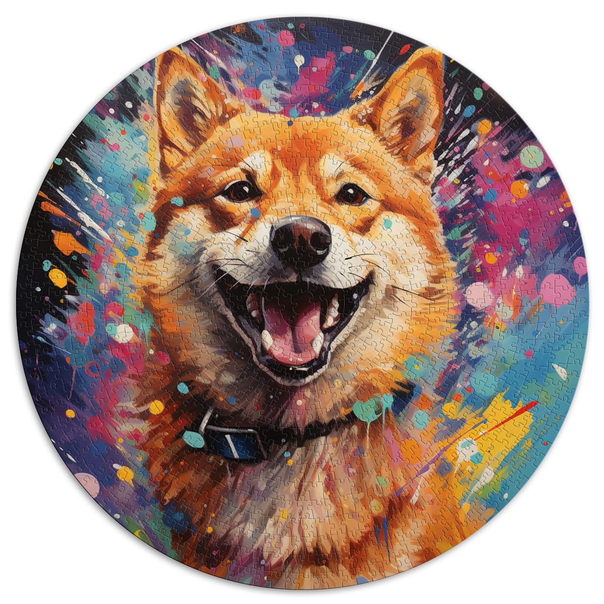 Puzzles Geschenk Shiba Inu Malerei Erwachsene 1000 Teile Puzzle 26,5x26,5 Zoll pädagogische Herausforderung Familienaktivität Puzzles Lernspiele