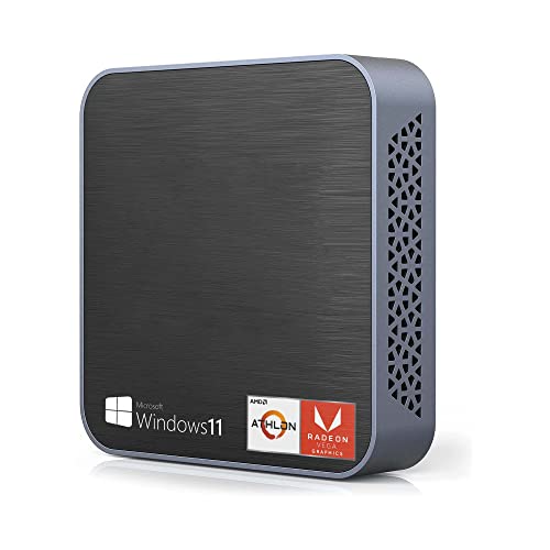 Simpletek Mini PC Windows 11 Pro AMD Max 3.30GHz 16GB RAM DDR4 480GB SSD M.2 WiFi+BT | TypeC + HDMI + DP | Computer Desktop TV Box + VESA Halterung