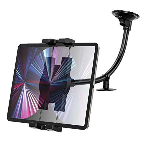 Windschutzscheibe Autohalterung Tablet Halterung, Oilcan Flexible Auto Handy & Tablethalterungen mit Saugnapf Schwanenhals für iPad Pro Air Mini, Samsung Tab, Fire, iPhone 13 Pro Max usw (4-12,9")