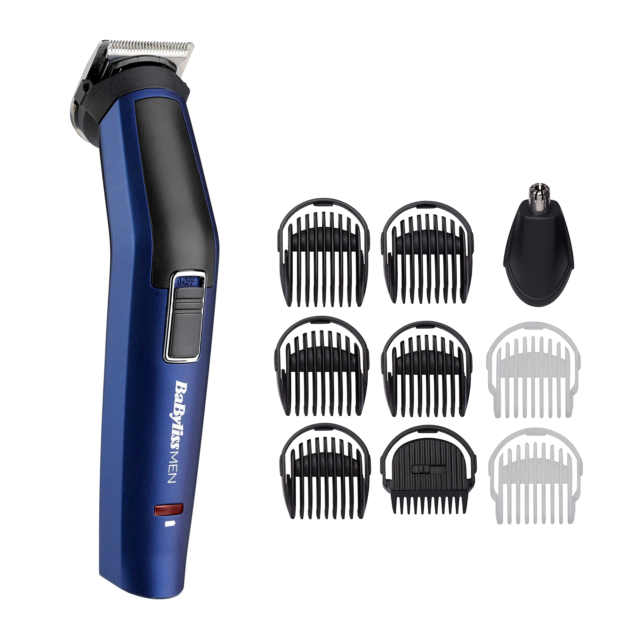 BaByliss Blue Edition 10-in-1 Multi-Grooming Kit, Multitrimmer für Gesicht und Körper, inkl. Präzisionstrimmer und Nasen- & Ohrenhaarschneider, 7255PE