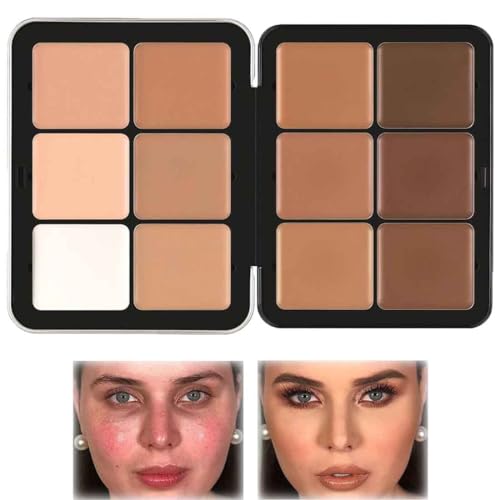 Carla Secret Concealer-Palette,Langanhaltendes Make-Up and Korrektor für Dunkle Augenringe,Concealer-Foundation-Palette,Volldeckendes Make-Up für Makellose Haut,für alle Hauttypen (03)