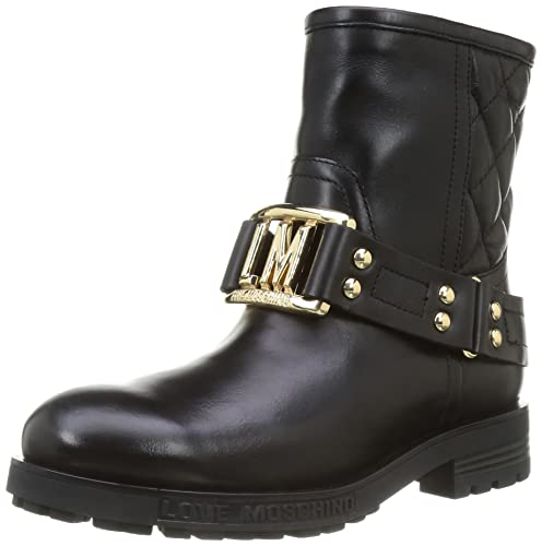 Love Moschino Damen Collezione Autunno Inverno 2021 Stiefelette, Schwarz, 39 EU