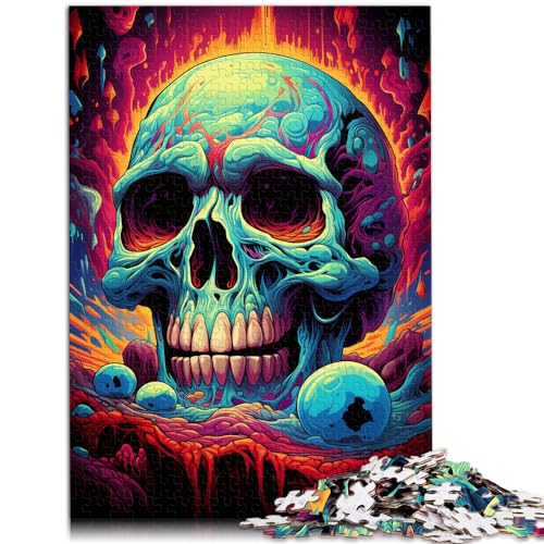 Puzzle für farbenfrohe, psychedelische Totenkopf-Puzzles für Erwachsene, 1000 Teile, Holzpuzzle, Weihnachtswunschliste mit Weihnachtsmann, 1000 Teile (50 x 75 cm)