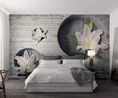 XLMING Schöne Hellviolette Blumen Lilie Bilder 3D Tapeten Home Esszimmer Sofa Schlafzimmer Wohnzimmer TV Hintergrund-300cm×210cm