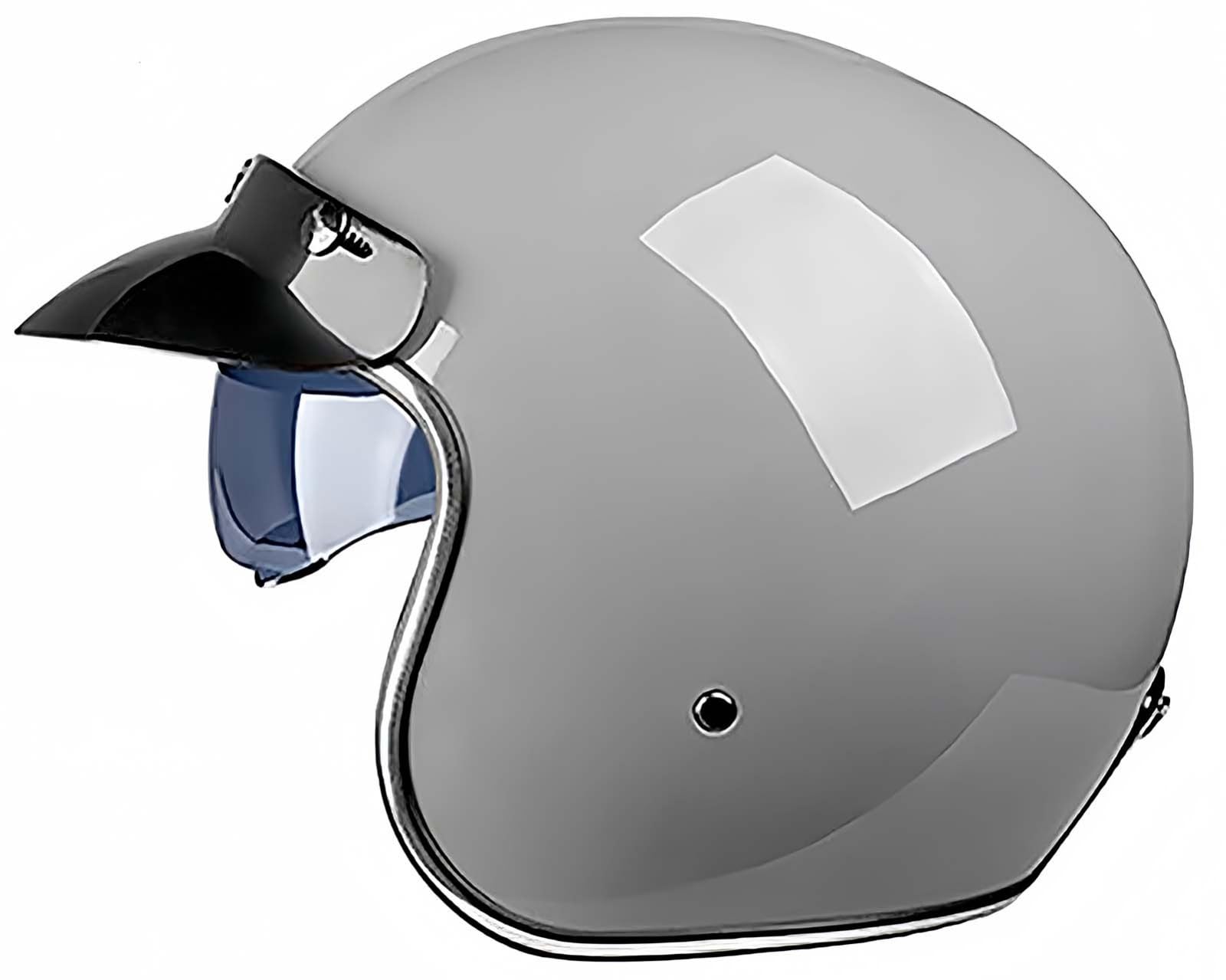 Retro-Halbhelm Mit Offenem Gesicht Und Visier, 3/4-Jethelm Leichter Motorradhelm Für Männer Und Frauen, ECE-Geprüfter Halbhelm Für Erwachsene G,XXL61-62CM