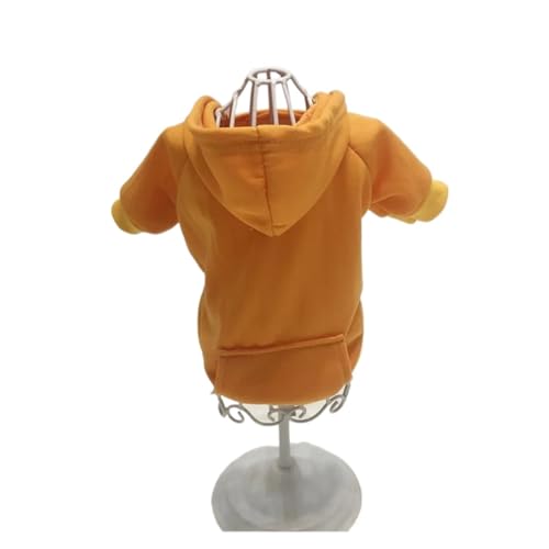 Fester Kapuzenpullover für Katzen und Hunde, passend für kleine Hunde, Haustierkleidung, Mantel, Jacken, Sweatshirt, passend für Chihuahua, Hunde, Baumwolle, Haustier-Outfits (Orange, Größe XS 0–1,5