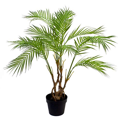 Leaf Künstliche Areca-Palme mit Blättern, Naturbelassener Areka, 90 cm